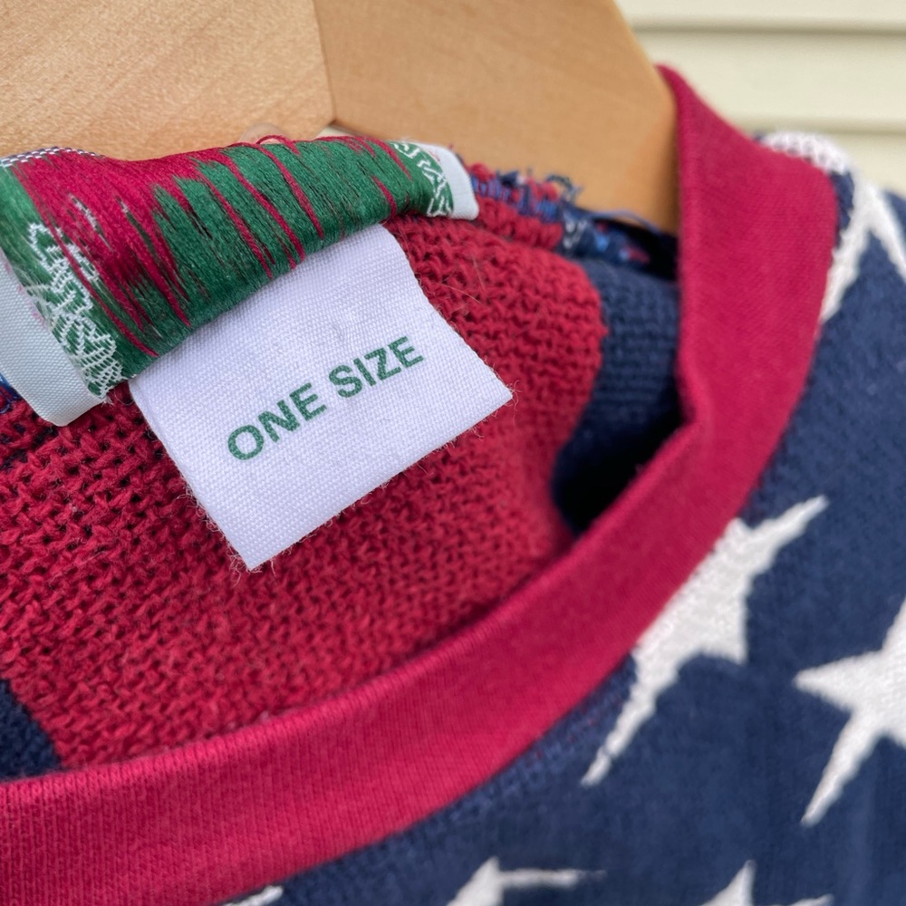 VTG Sugar Street Weavers American Flag Knit Sweater Cotton Vintage - Picture 3 of 10